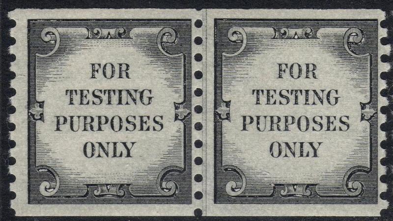 U.S. Scott #TD 107B Test Stamp - Mint NH Coil Line Pair