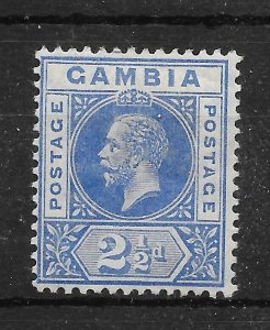 GAMBIA SG90b 1912 2½d DEEP BRIGHT BLUE SPLIT A VAR MTD MINT