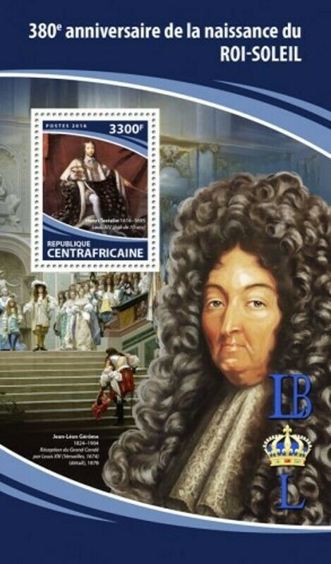 Central Africa - 2018 Louis XIV Sun King - Souvenir Sheet - CA18112b