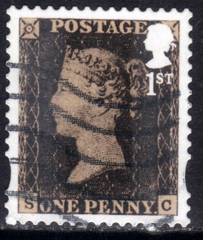 GB 2016 QE2 1st 175th Anniv Penny Black used SG 3807 Self Adhesive ( G1214 )