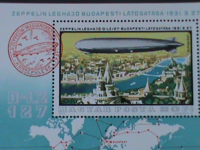 ​HUNGARY-1977-SC#C392-HISTORY OF AIRSHIPS-GRAF ZEPPELIN- MNH S/S VERY FINE