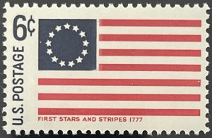 Scott #1350 1968 6¢ Historic American Flags First Stars and Stripes MNH OG VF