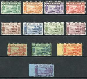 New Hebrides SG52/63 1938 KGVI Set of 12 Wmk Mult Script CA U/M