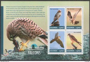 2014 Uganda Birds Of Prey Falcons Bird Watching Fauna #3250-3253 ** Ug011