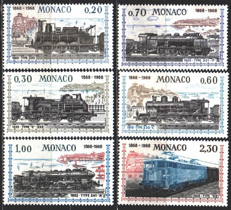 Monaco. 1968. 896-901. Trains. MNH.