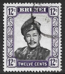 BRUNEI 1952 12c SULTAN Omar Ali Saifuddin Portrait Issue Sc 90 VFU