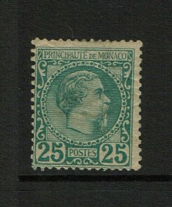 Monaco SC# 6, Mint Hinged, Hinge Rem, multiple shallow thins, diag crease S15746