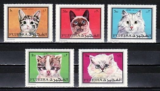 Fujeira MNH 588-92A Cute Cats MEOW!!!!!!