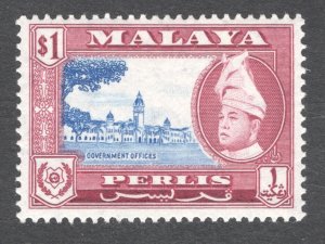 Malaya - Perlis, Scott #37   VF, Unused, OG, LH, CV $10.00 .... 5000032