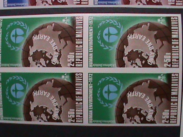 MALDIVES-1972-SC#412-6  UN-HUMAN ENVIRONMENT CONFERENCE-MNH IMPERF BLOCK VF