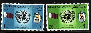 D3-Qatar-Scott#534-5-Unused lightly hinged set-United  Natio