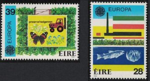 Ireland Butterfly Fish Tractor Flag Europa 2v 1986 MNH SG#635-636