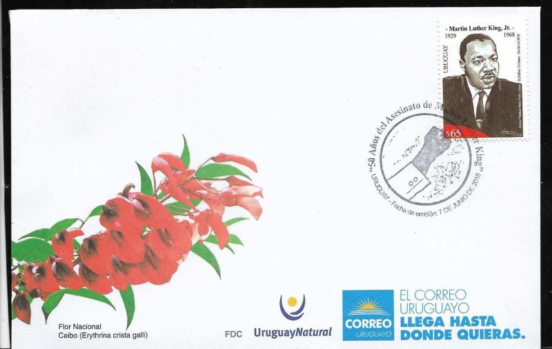 URUGUAY 2018 MARTIN LUTHER KING ANIVERSARY YV 2890 FDC