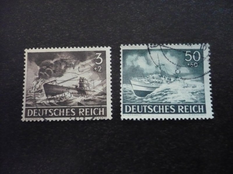 Stamps - Germany - Scott# B218, B229 - Used Part Set of 2 Stamps