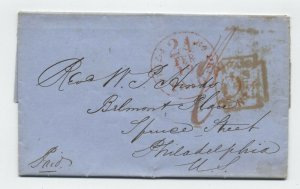 1854 stampless London to Philadelphia [H.582]