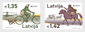 Latvia 2020 Europa CEPT Postal history set of 2 stamps MNH