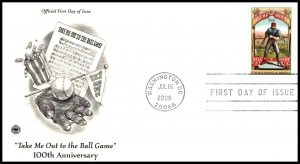 US 4341 Take Me Out to the Ball Game PCS U/A FDC