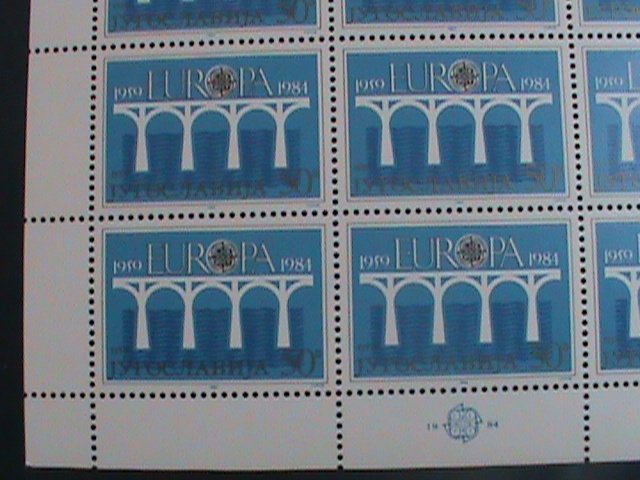 ​YUGOSLAVIA-1984 SC# 1679 EUROPA: 1959-84 EUROPA STAMPS MNH SHEET -VERY FINE