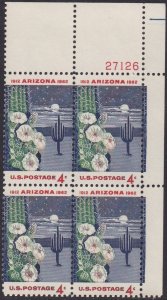 1192 Arizona Statehood Plate Block MNH