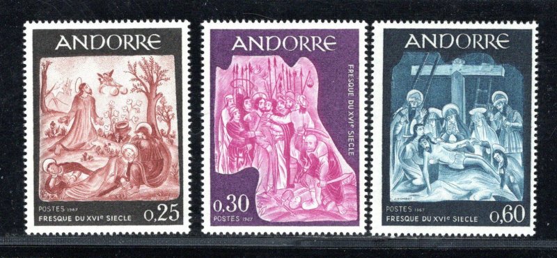 ANDORRA - FRENCH ADMINISTRATION SC# 178-80 FVF/MOG