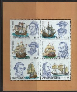 GRENADA   2327  MNH,     EARLY EXPLORERS  SOUVENIR SHEET