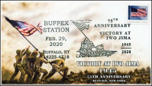 20-028, 2020, Iwo Jima, Pictorial Postmark, Event Cover, 75th Anniversary