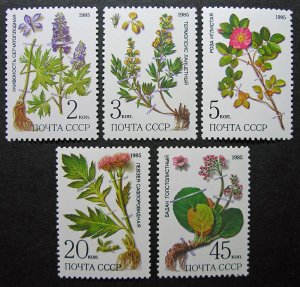 Russia 1985 #5379-5383 MNH OG Russian Medicinal Plants of Siberia Set $2.90!!