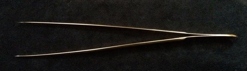 Prinz Gold Plated New Large Pointed Tweezers In Holder (R1)