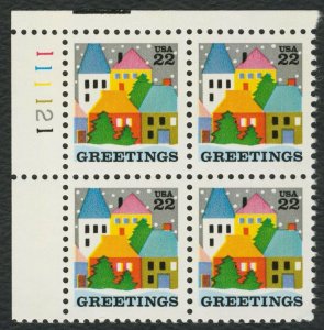 #2245 22c Christmas: Greetings, Plt Blk [111121 UL], Mint **ANY 4=FREE SHIPPING*