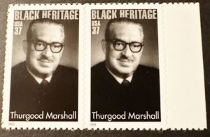 US # 3746 Thurgood Marshall pair 37c 2003 Mint NH