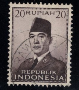 Republic of Indonesia Scott 397 Used President Sukarno stamp