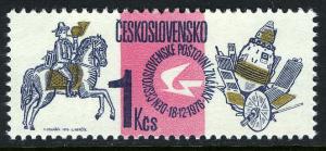 Czechoslovakia 2094, MNH. Stamp Day. Postrider, 17th century, Satellites, 1976
