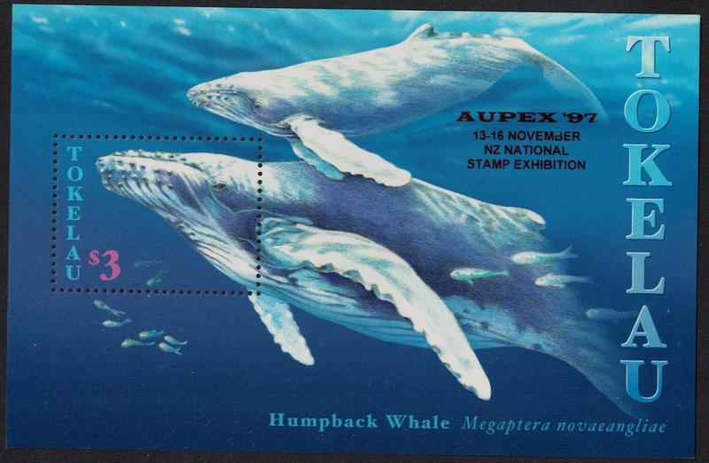 Tokelau Whales 'AUPEX 97' Overprint MS SG#MS273