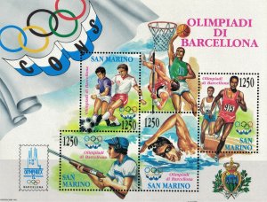 SAN MARINO 1992 - Sport , Olimpic games / minisheet MNH