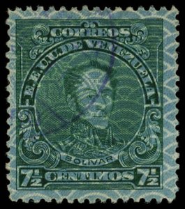 VENEZUELA Sc 294 F-VF/USED - 1937 7½c dk grn - Simon Bolivar