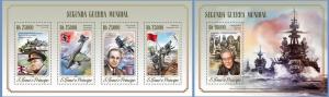 ST. TOME PRINCIPE 2014 2 SHEETS st14520ab WAR CHURCHILL