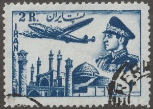 Persia, stamp, Scott#c70, used, hinged,2r, Air mail,