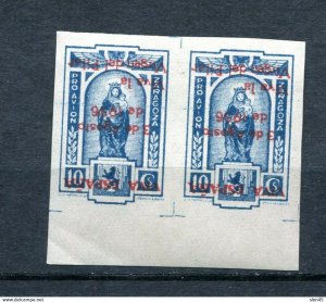 Spain 1936 Civil War Zaragoza Imperf Pair ERROR Inverted Overprint MNH 11858