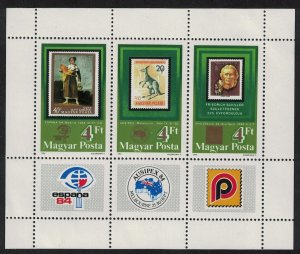 Hungary Painting Kangaroo Intl Stamp Exhibitions MS 1984 MNH SG#MS3547