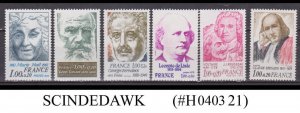 FRANCE - 1978 FAMOUS PEOPLE SCOTT#B505-B510 - 6V - MINT NH