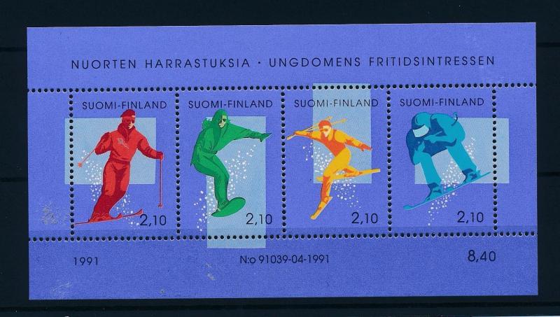 [44784] Finland 1991 Sports Skiing Snowboarding MNH Sheet