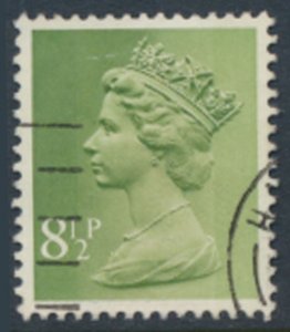 GB  Machin 8½p SG X881  2 bands  Used SC# MH65  see scans & details