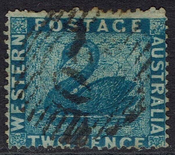 WESTERN AUSTRALIA 1861 SWAN 2D INTERMEDIATE PERF 14 - 16 USED