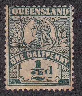 Queensland # 124, Queen Victoria, Used, 1/2 Cat.