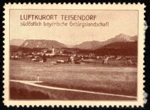 Vintage Germany Poster Stamp Air Spa Teisendorf Southeast Bavarian Mountain