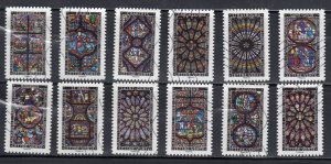 France 2016 Sc#5137-5148 Carnet Vitraux Used