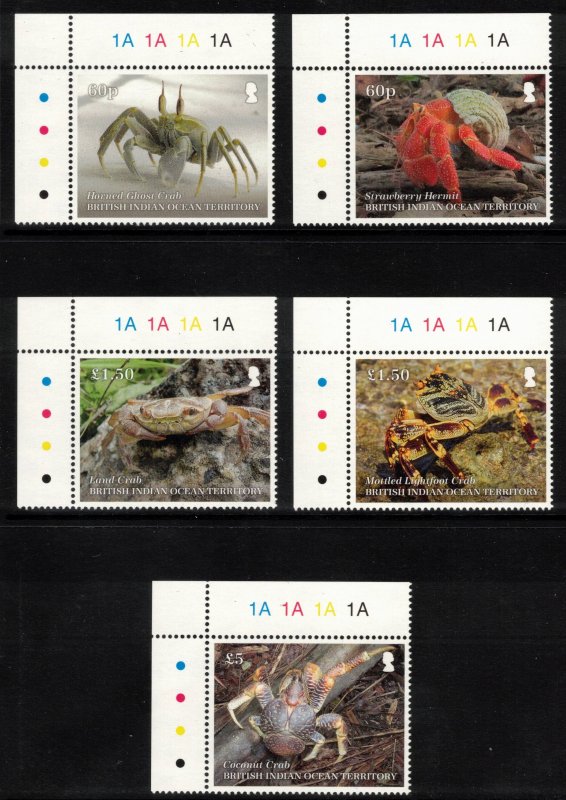 BIOT 2020 Crustaceans; SG 560-64; MNH