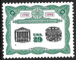 USA 2630: 29c NY Stock Exchange, single, MNH, VF