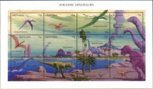 Prehistoric Animals by Grenada MNH Sheet of 6 Sc 2312