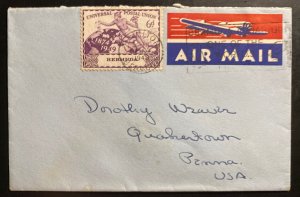 1949 Hamilton Bermuda Airmail Cover To Quakertown PA USA